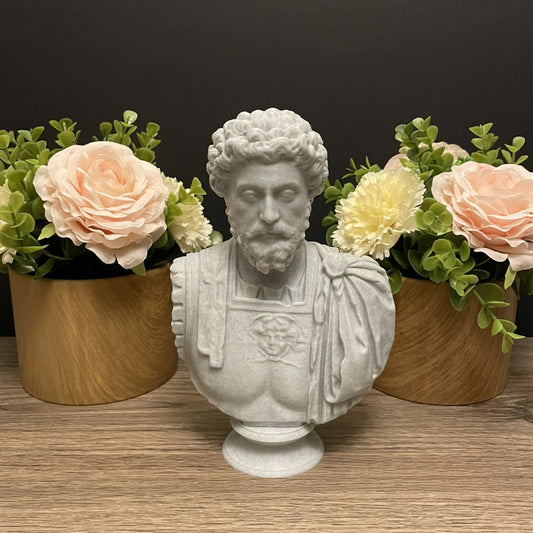 Marcus Aurelius Bust Flower View